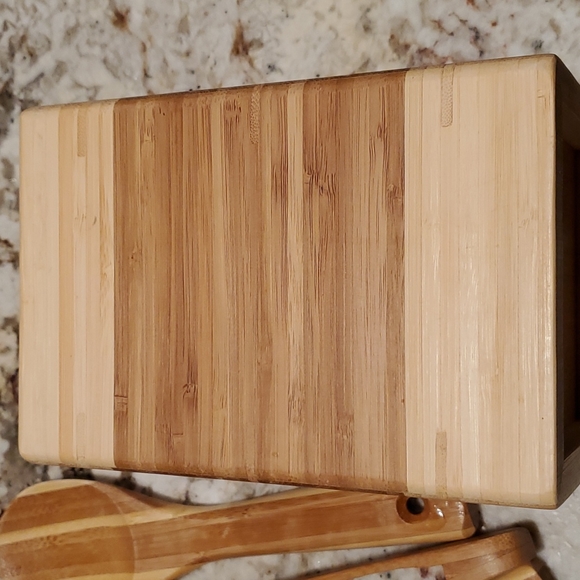 Solid bamboo set. Holder with 6 cooking utensils - Picture 8 of 9